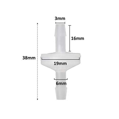 YXCCSE 8 Pcs 1/4" Check Valve, 6mm PVDF One Way Valve Wear-resistant Inline Check Valve for Fuel Gas Water Air - Image 3