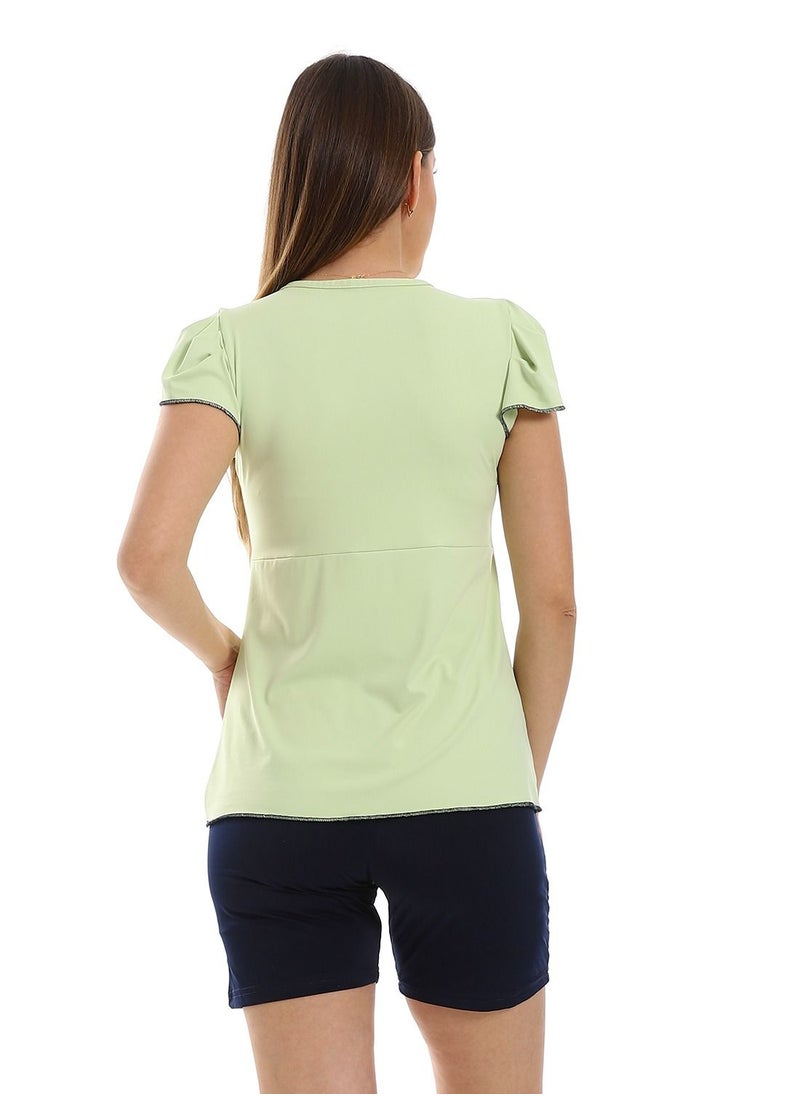 Caesar - womens Top With  Short Pajama Set - Image 1