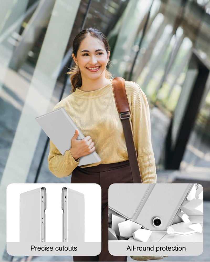 RTSY Keyboard case for Samsung Galaxy Tab A11+ / A11 Plus 2025 (11 Inch) & A9+/ A9 Plus 2023 (11 Inch),7-Color Backlit & Touchpad,Multi Angle,Wireless Magnetically Detachable Keyboard Cover-Grey/White - Image 2
