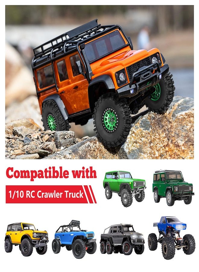 Hobbypark عجلات هوبى بارك ألمنيوم 1.9 بيدلوك لسيارات التحكم عن بعد 1/10، متوافقة مع تراكساس TRX4 أكسيال SCX10 ريدكات جين 8 RC4WD، 4 قطع (أخضر وأسود) - Image 5