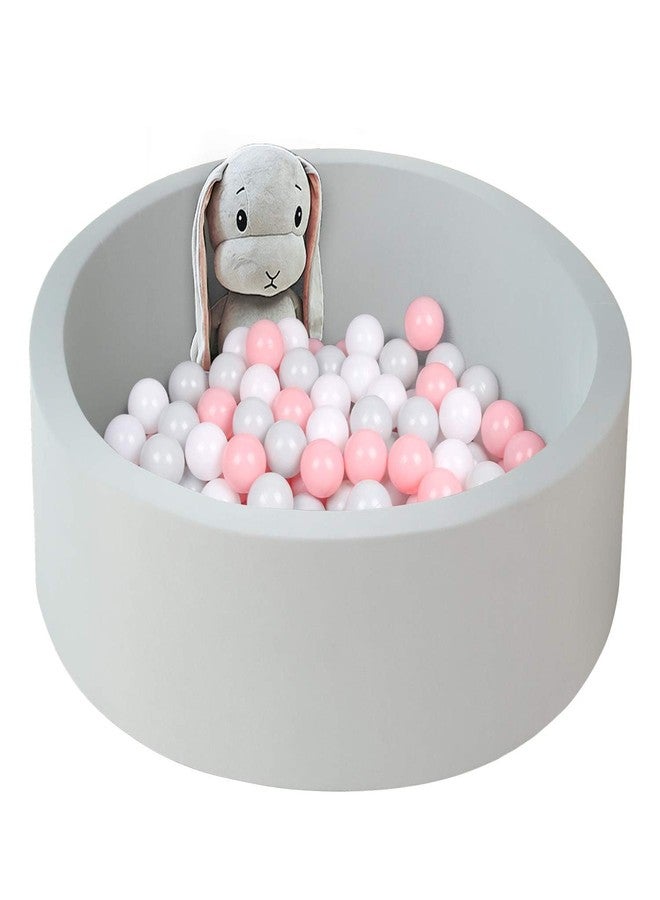 UHAPPYEE Soft Ball Pit for Toddler, 35" x 12" Foam Ball Pit with Removable Cover, Indoor Memory Sponge Round Ball Without Balls - Light Grey - Image 1