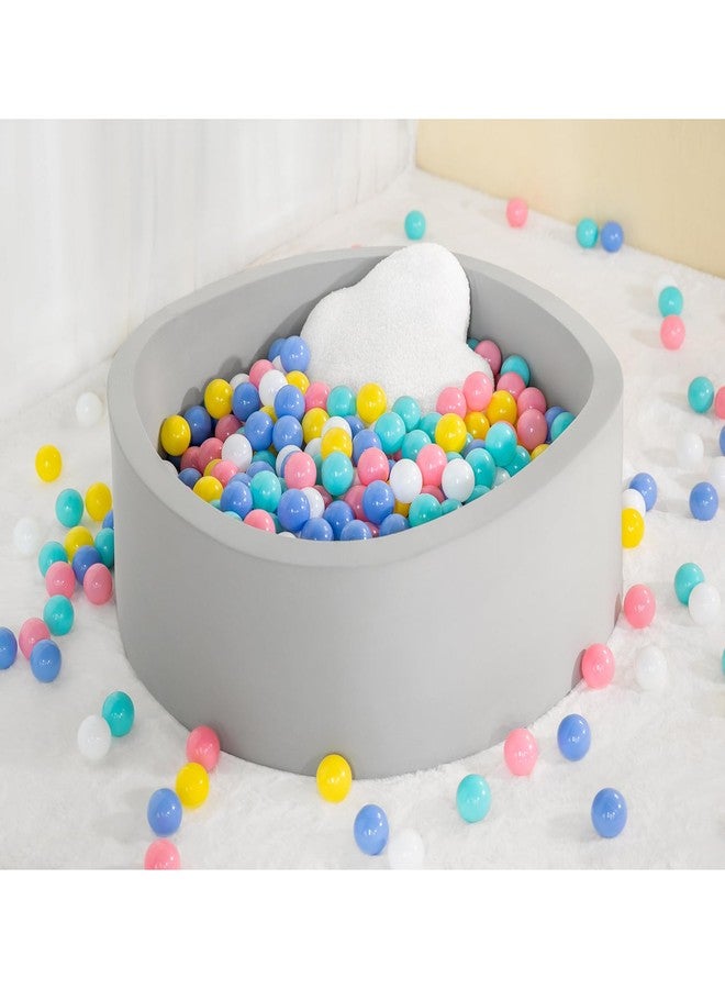 UHAPPYEE Soft Ball Pit for Toddler, 35" x 12" Foam Ball Pit with Removable Cover, Indoor Memory Sponge Round Ball Without Balls - Light Grey - Image 3