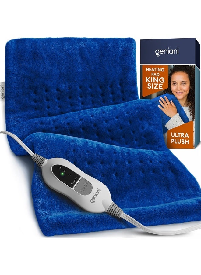 GENIANI XL Heating Pad for Back Pain And Cramps Relief, Auto Shut Off, Machine Washable, Heat Pad, Holiday Gifts for All Heat Patch - Space Blue - Image 1