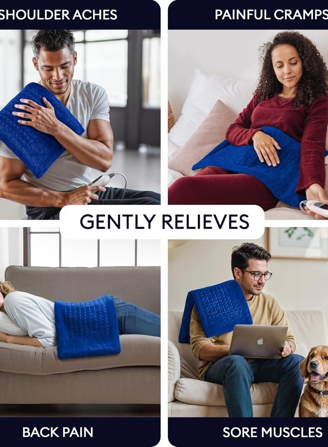 GENIANI XL Heating Pad for Back Pain And Cramps Relief, Auto Shut Off, Machine Washable, Heat Pad, Holiday Gifts for All Heat Patch - Space Blue - Image 3
