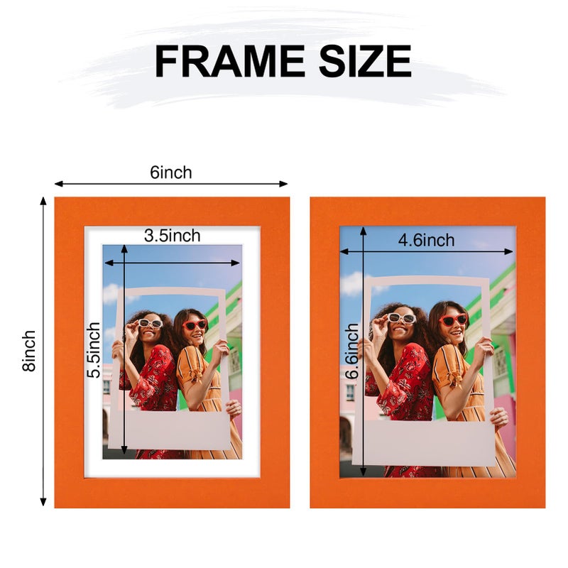 Vittanly 5x7 Picture Frame  Display Pictures 4x6 with Mat or 5x7 without Mat  Engineered Wood with Shatter Resistant Plexiglass  Photo Frame for Wall or Table Top Display  Orange  1 Pack - Image 3