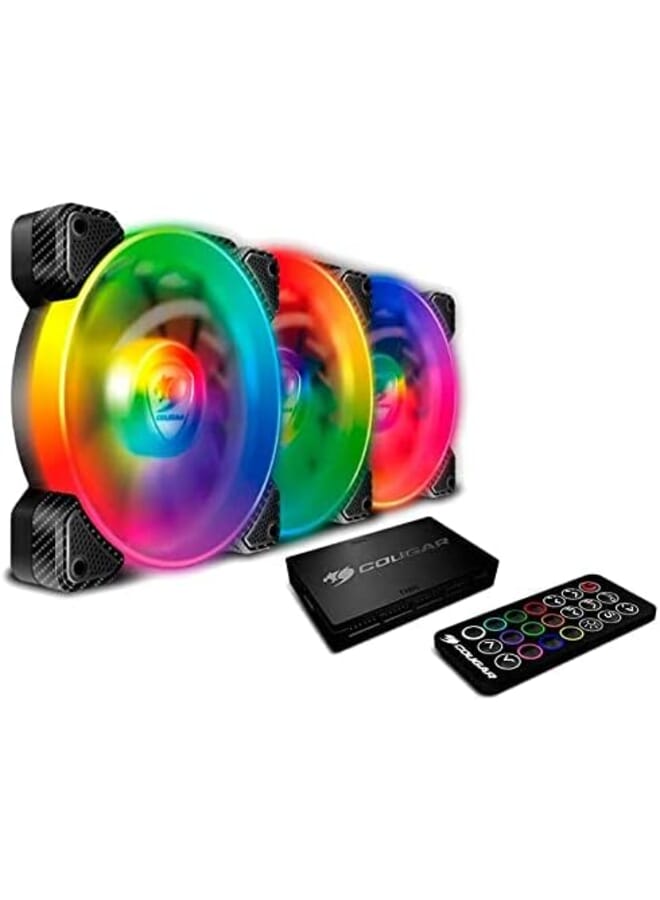 Cougar Gaming Cooling Kit Vortex Spb Driver Free Remote Controller Motherboard Sync Rgb 3 Fans Pack 120Mm * 3 - Image 2