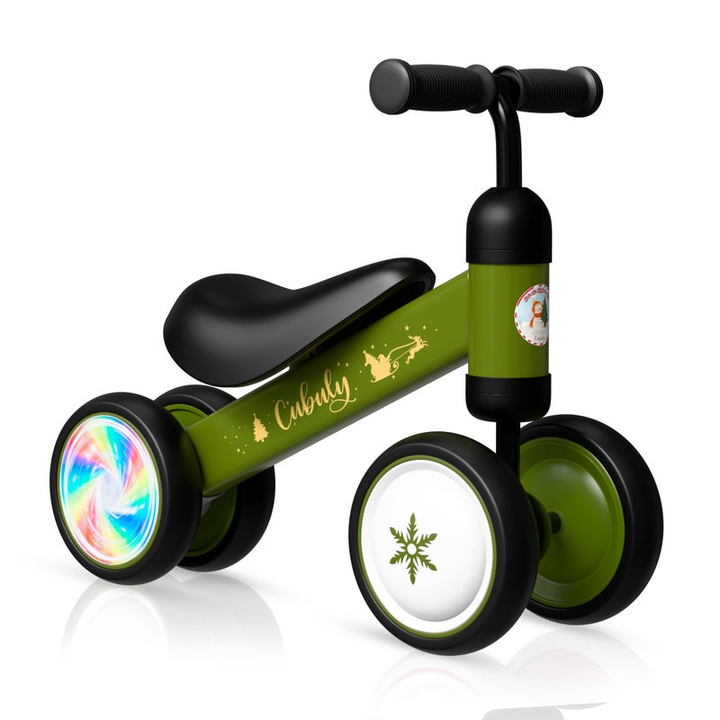 Cubuly Green Baby Balance Bike for 1-3 Year â€“ First Birthday Boy Girl Gifts 12-36 Month Mini Bike|Colorful Lighting Wheels|Ride on Toys |Toddler Balance Bike 1-3 Indoor/Outdoor - Image 1