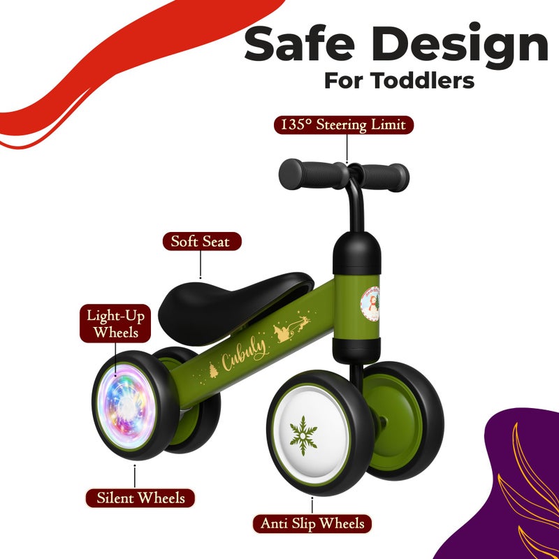 Cubuly Green Baby Balance Bike for 1-3 Year â€“ First Birthday Boy Girl Gifts 12-36 Month Mini Bike|Colorful Lighting Wheels|Ride on Toys |Toddler Balance Bike 1-3 Indoor/Outdoor - Image 5