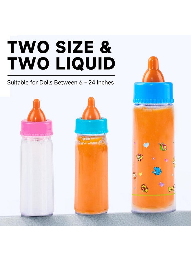 Kaydora Baby Doll Bottle Accessories - 6 Pcs Feeding Bottle Toys, Magic Disappearing Milk & Juice, Pretend Play Set with Pacifiers Kids Gift Yellow - Image 4