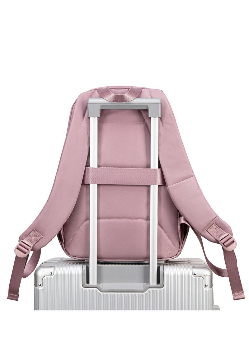 Chantria Durable Premium Laptop Backpack Water-Resistant Multifunctional Anti-Theft Daypack for Casual/Travel/School/College, CB00649-Pale Mauve - Image 4