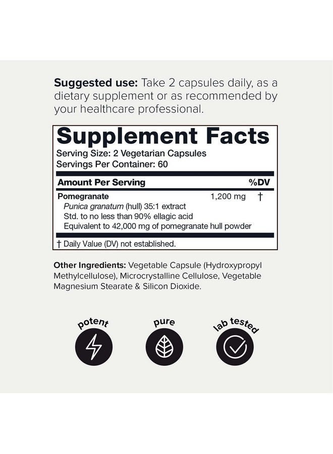 Toniiq مكمل الرمان بتركيز 42000 ملغ 35X قوة عالية جداً 90% حمض الإيلاجيك 2 شهر من الإمداد كبسولات مسحوق الرمان مستخلص الرمان المركز كبسولات نباتية - Image 3