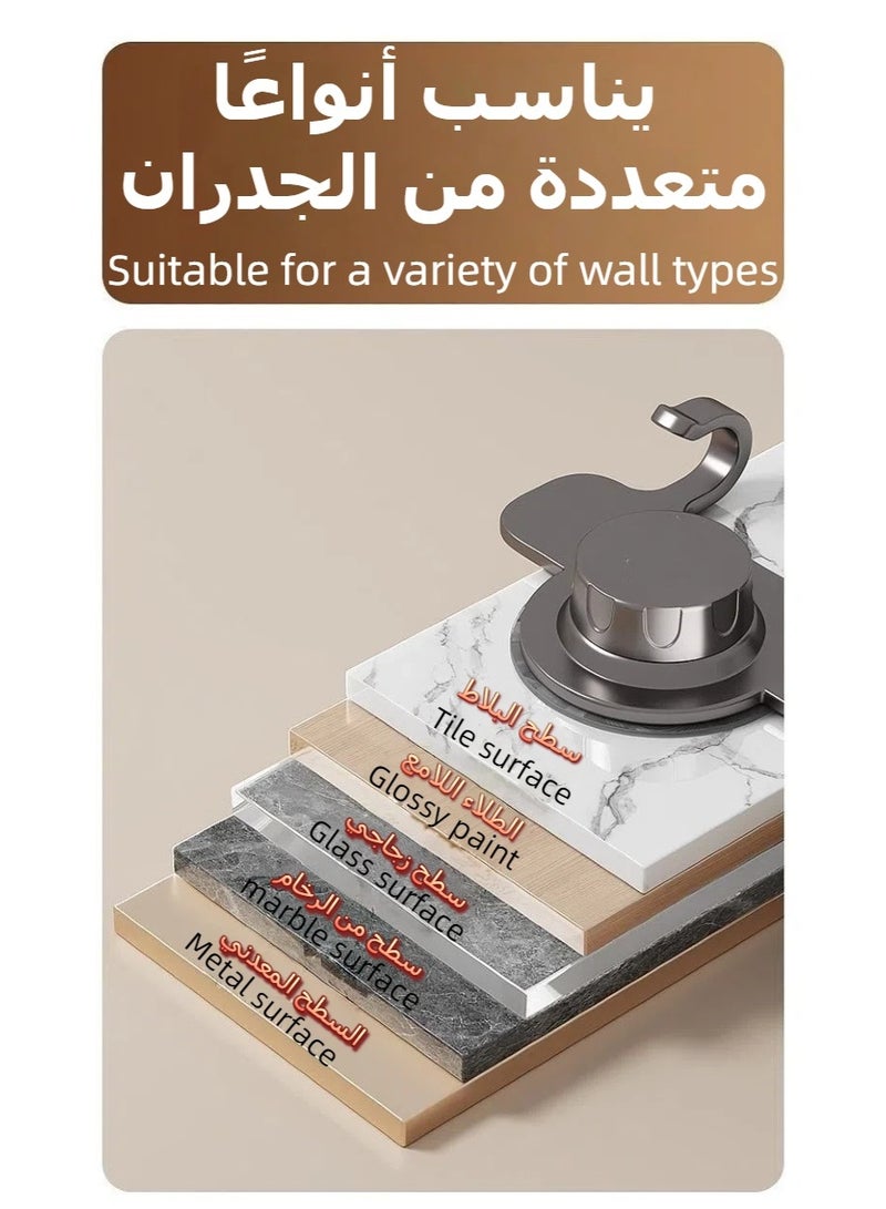 Suction Cup Wall Hanger With 6 Hooks, Wall Mounted Hook Hanger, non perforated bathroom hooks, bedroom storage, Towel Hanger Organizer, Wall Hanger Coat Hook Rail for Coat Hat Towel Purse Robes Mudroom Bathroom - Image 5