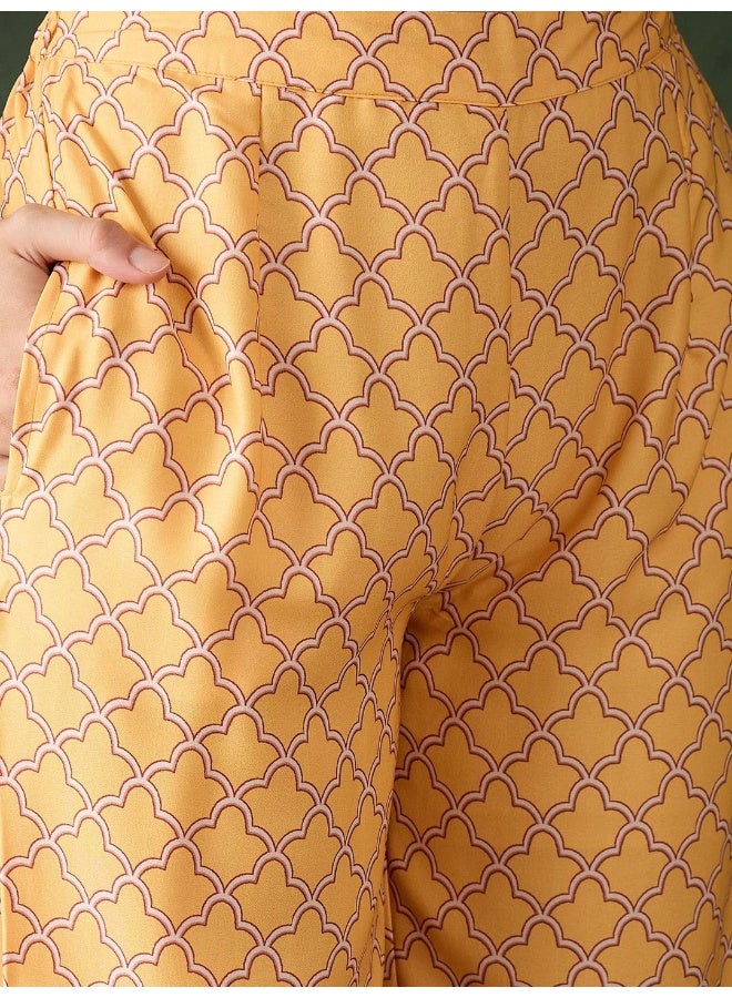AKS Ladoo Peela Pichwayi Kurta Set with lace detail - Image 3