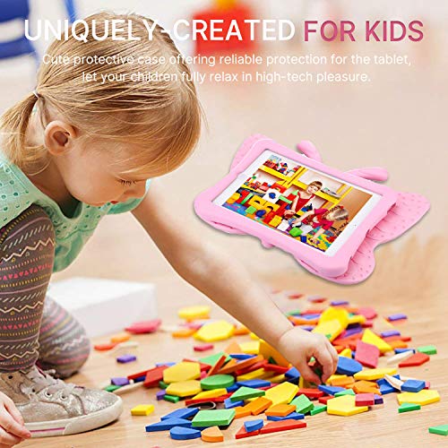 Simicoo iPad 7 8 10.2 9 3D Cute Butterfly Case for Kids Light Weight EVA Stand Shockproof Rugged Heavy Duty Kids Friendly iPad Cover for Girls iPad 10.2 iPad 7th 8th 9th (Pink) - Image 3