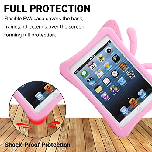 Simicoo iPad 7 8 10.2 9 3D Cute Butterfly Case for Kids Light Weight EVA Stand Shockproof Rugged Heavy Duty Kids Friendly iPad Cover for Girls iPad 10.2 iPad 7th 8th 9th (Pink) - Image 5