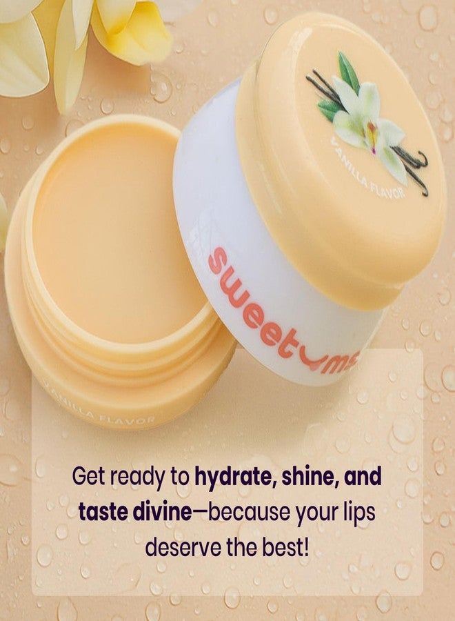 Sweetums Vanilla Lip Balm with Vitamin E Oil – Hydrating Lip Treatment & Overnight Repair Mask – Vegan Lip Care with Built-In Mirror and Applicator – Glossy Finish for Dry, Chapped Lips – 0.15 oz - Image 4