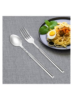Bukela Extendable Fork Spoon, Telescopic Fork and Spoon Set Stainless Steel, Long Retractable Fork, Expandable Fork Spoon Extends to 25.2 Inch, BBQ and Fruit Tableware  - Image 5