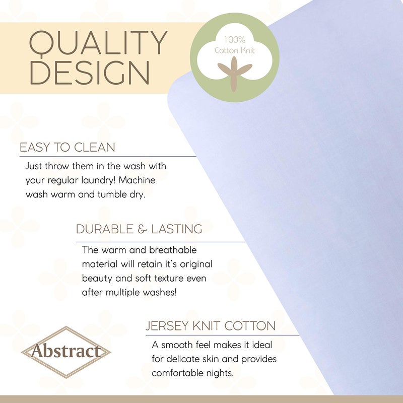 Abstract Fitted Bed Sheet - 100% Cotton Snug Fitted Bed Sheets for Narrow Twin/Rv Bunk/Camping Cot - Breathable Fabric - Deep Pockets Up to 12 Inch (Blue, Cot 33" x 75") - Image 4