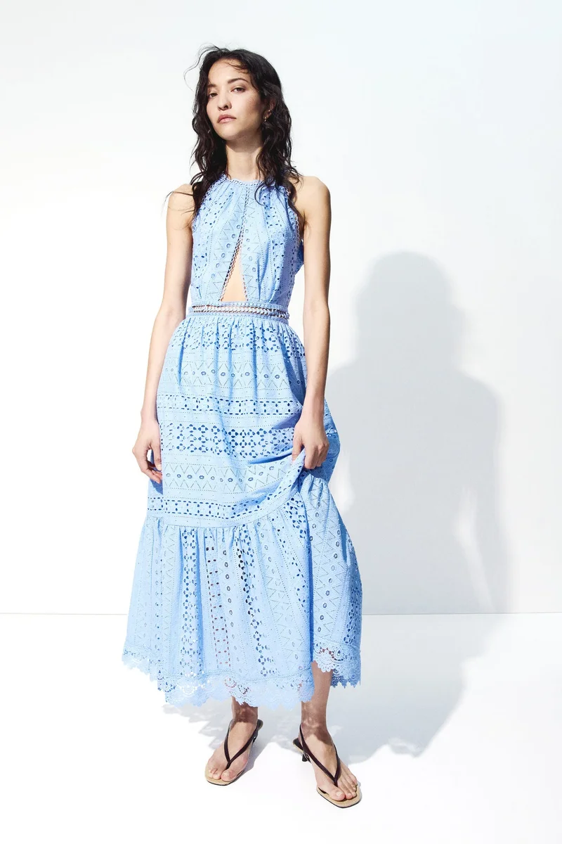 H&M Broderie anglaise poplin dress