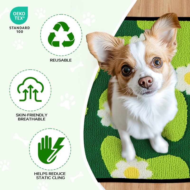 Qeils Reusable Puppy Pads for Small Dogs, Washable Pee Pads with Non-Slip , Absorbent Leakproof Mat for Crates, Playpens, Pet Beds & Whelping, Indoor Potty Training Grass Green, 16"x12", 4 Pack - Image 3