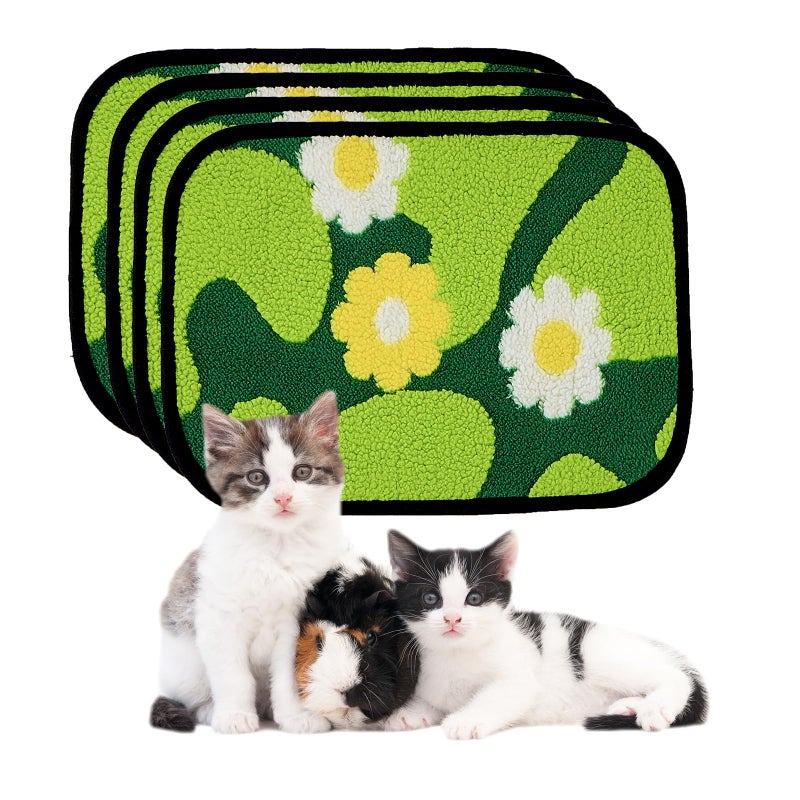 Qeils Reusable Puppy Pads for Small Dogs, Washable Pee Pads with Non-Slip , Absorbent Leakproof Mat for Crates, Playpens, Pet Beds & Whelping, Indoor Potty Training Grass Green, 16"x12", 4 Pack - Image 1