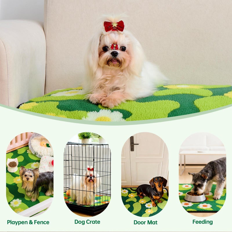 Qeils Reusable Puppy Pads for Small Dogs, Washable Pee Pads with Non-Slip , Absorbent Leakproof Mat for Crates, Playpens, Pet Beds & Whelping, Indoor Potty Training Grass Green, 16"x12", 4 Pack - Image 5