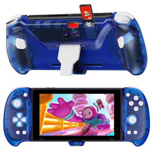 NexiGo Hall Effect Gripcon with Kickstand and HDMI Out for TV Docking Hall Sensing Joystick for SwitchSwitch OLED Handheld Mode 4K1080P Supported HDMI and USB 30 Port Blue - Image 1