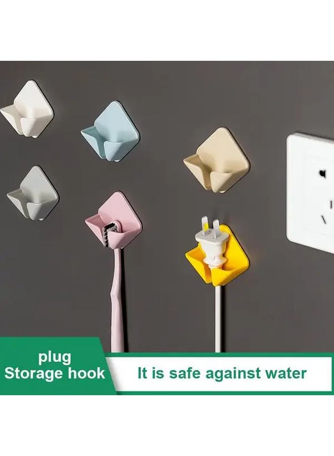 Coffee 12pcs Heavy Duty Adhesive Plug Hooks No Drill Installation Space Saving Cable Organizer - Image 3