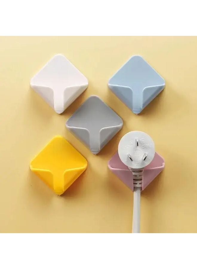 Coffee 12pcs Heavy Duty Adhesive Plug Hooks No Drill Installation Space Saving Cable Organizer - Image 2