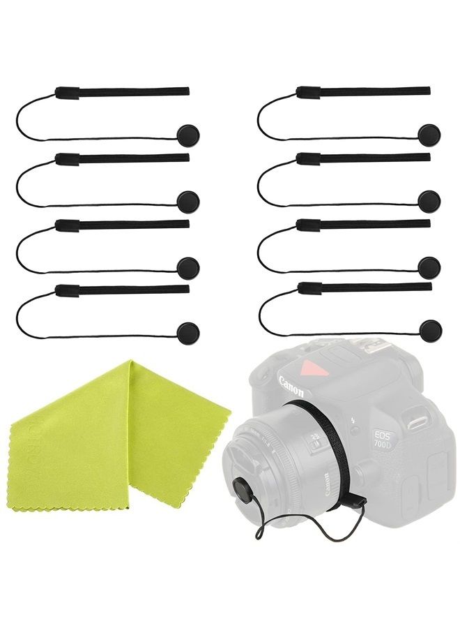 CarPro Camera Lens Cap Keeper Lens Cap Holder Prevent Lens Cap Lost for DSLR SLR Camera Canon/Nikon/Sony/Panasonic/Fujifilm Camera with Microfiber Cleaning Cloth (8 Pack) - Image 1