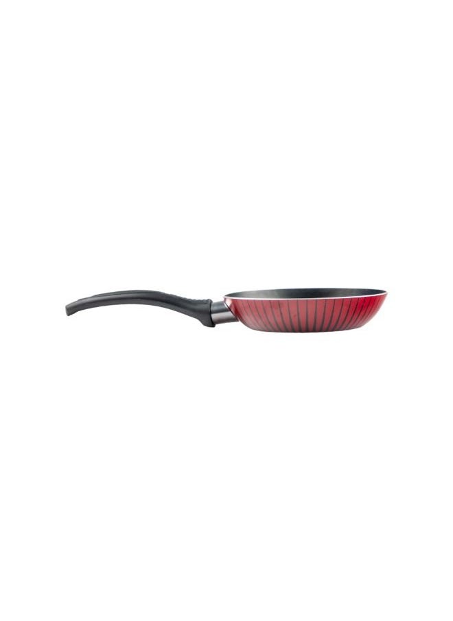 Bister - Stripy Classy Frying With Aluminium 2 Layered with Tefloan Coating,16 cm, Drak Red Color - Image 1