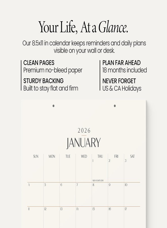 Karto Versatile Calendar 2026 - Vertical 8.5x11 inch From January 2026 to June 2027 - Easy Planning with the Aesthetic Monthly Calendar - Beige - Image 2