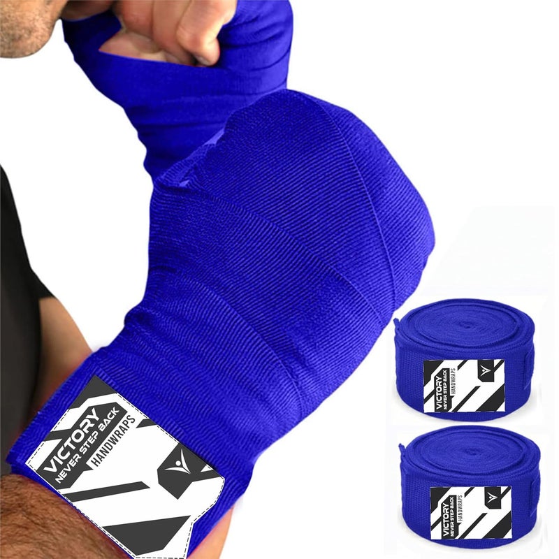 Victory Professional Boxing Wrap for Men Hand Wrap for Boxing Punching Hand Wraps Wrist Supporter for Gym Boxing Bandage for MMA and Martial Arts (180 inch, Black) (Blue, 110 Inch) - Image 1