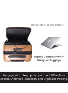NATIONAL GEOGRAPHIC National Geographic Lodge Travel Suitcase Set, 100% PC Durable Lightweight Hard Shell Expandable Luggage, 4 Double Wheel, TSA Lock 3pcs Trolley Bag Copper (20+24+28 Inch).  - Image 2