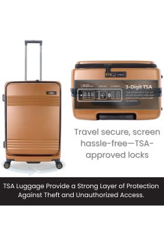 NATIONAL GEOGRAPHIC National Geographic Lodge Travel Suitcase Set, 100% PC Durable Lightweight Hard Shell Expandable Luggage, 4 Double Wheel, TSA Lock 3pcs Trolley Bag Copper (20+24+28 Inch).  - Image 5