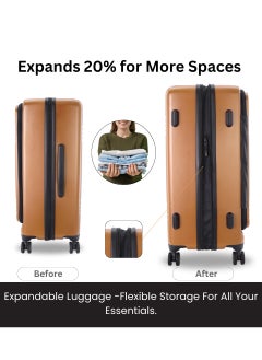 National Geographic Lodge Travel Suitcase Set, 100% PC Durable Lightweight Hard Shell Expandable Luggage, 4 Double Wheel, TSA Lock 3pcs Trolley Bag Copper (20+24+28 Inch). - pzsku/ZA39E82C724BC20739878Z/45/_/1739526853/1fce9b17-f2d4-409e-b30d-f9da48ee0655