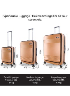 National Geographic Lodge Travel Suitcase Set, 100% PC Durable Lightweight Hard Shell Expandable Luggage, 4 Double Wheel, TSA Lock 3pcs Trolley Bag Copper (20+24+28 Inch). - pzsku/ZA39E82C724BC20739878Z/45/_/1739526872/3bbbf374-a7f7-4c5f-8659-b5fbb6ceac63