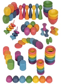 TickiT 73979 Rainbow Wooden Super Set - Set of 84 - 12 Different Shapes in 7 Colors - Loose Parts Play Set for Babies and Toddlers 10m+ - Inspire Curiosity and Open-Ended Play - pzsku/ZA39E8B0ADB5ABEC48865Z/45/_/1692874957/bcab77a2-27a0-4ea3-9de8-480dd3157e45