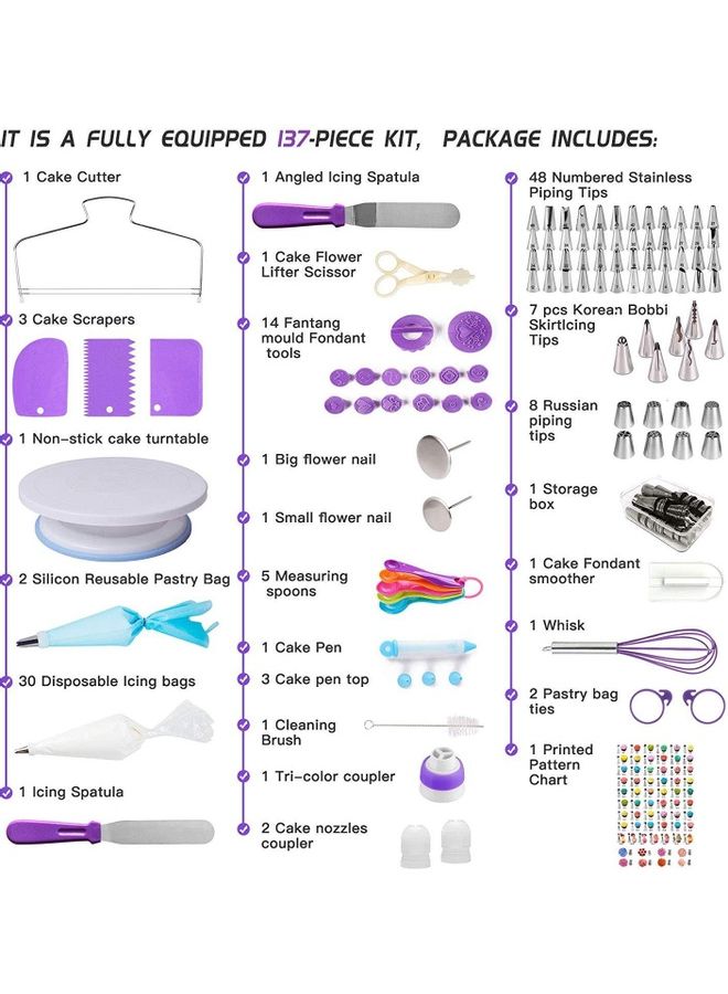 137-Piece Cake Decorating Set Multicolour - Image 2