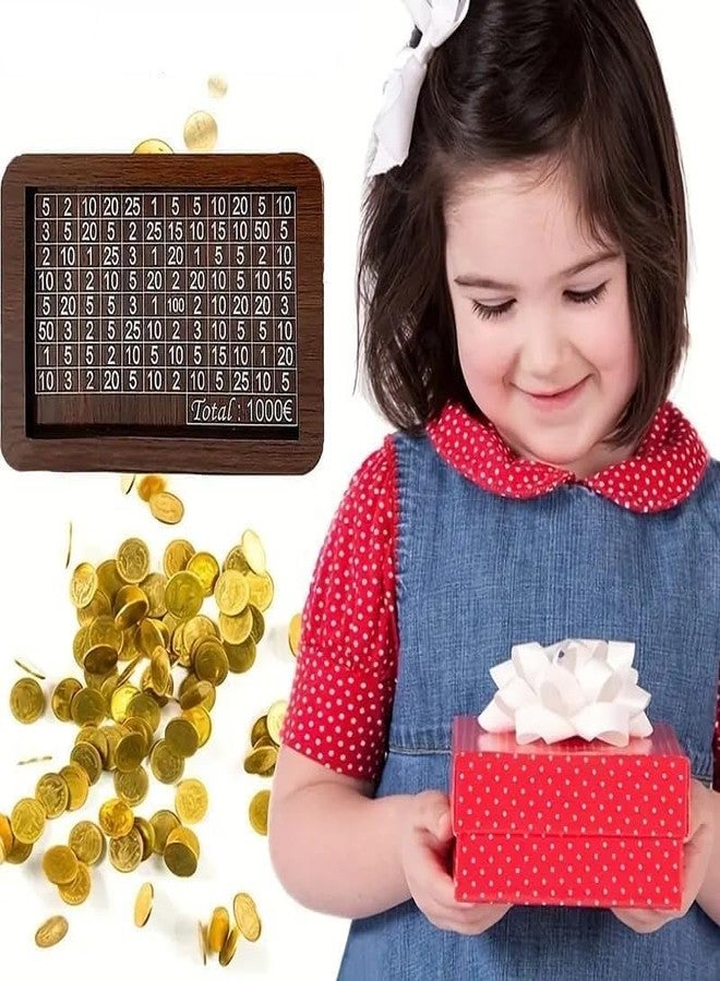 Tulflex Wooden Money Piggy Bank, Money Saving Box, Gullak with Savings Chart, 100000 Rupees Goal Tracker, Cash Collection Bank for Kids and Adults (1 PSc) (Woden) - Image 3