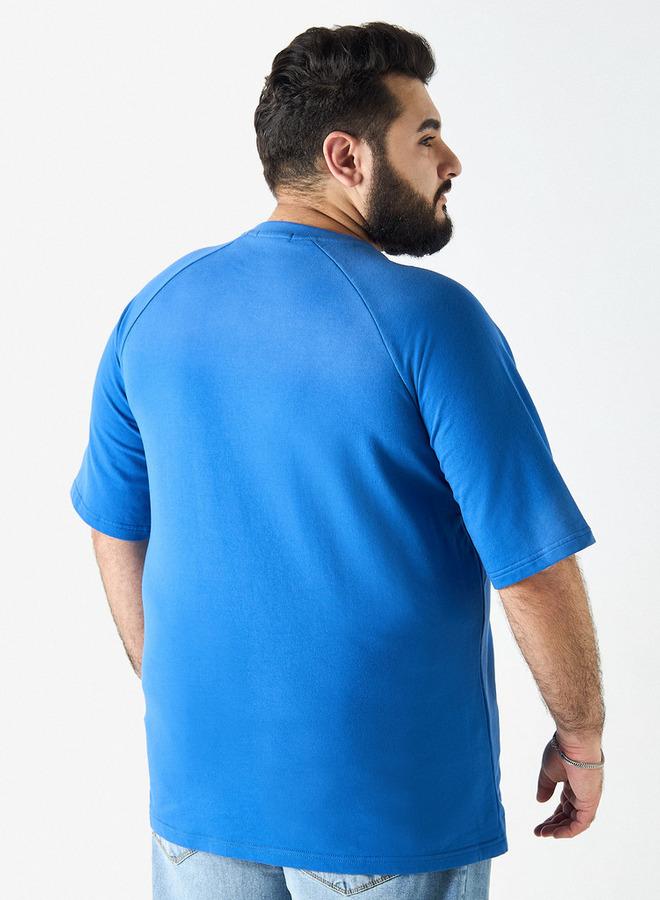 سبلاش فيڤ تيشيرت مقاس كبير بطبعة وأكمام راجلان - Image 3