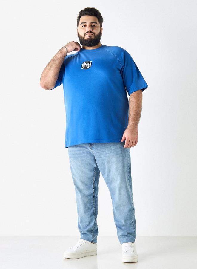 سبلاش فيڤ تيشيرت مقاس كبير بطبعة وأكمام راجلان - Image 2