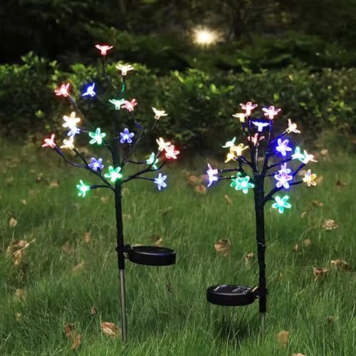 GIGAWATTS GW-901 20 LED Solar Garden Flower Light – Outdoor Cherry Blossom Lamp with Solar Panel & Battery, Water-Resistant, BIS Approved – Decorative Lawn & Pathway Lights (Pack of 1, Multicolour) - Image 4