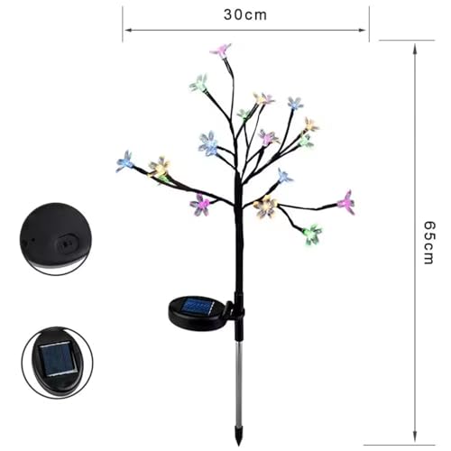 GIGAWATTS GW-901 20 LED Solar Garden Flower Light – Outdoor Cherry Blossom Lamp with Solar Panel & Battery, Water-Resistant, BIS Approved – Decorative Lawn & Pathway Lights (Pack of 1, Multicolour) - Image 2