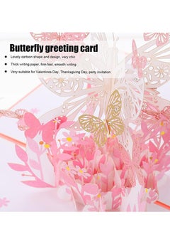 Lemon Greeting Card, 3D Pop Up, Romantic Theme Cards, Anniversary Cards for Wife Girlfriend Mother, Birthday Cards, Pink Butterfly  - Image 4