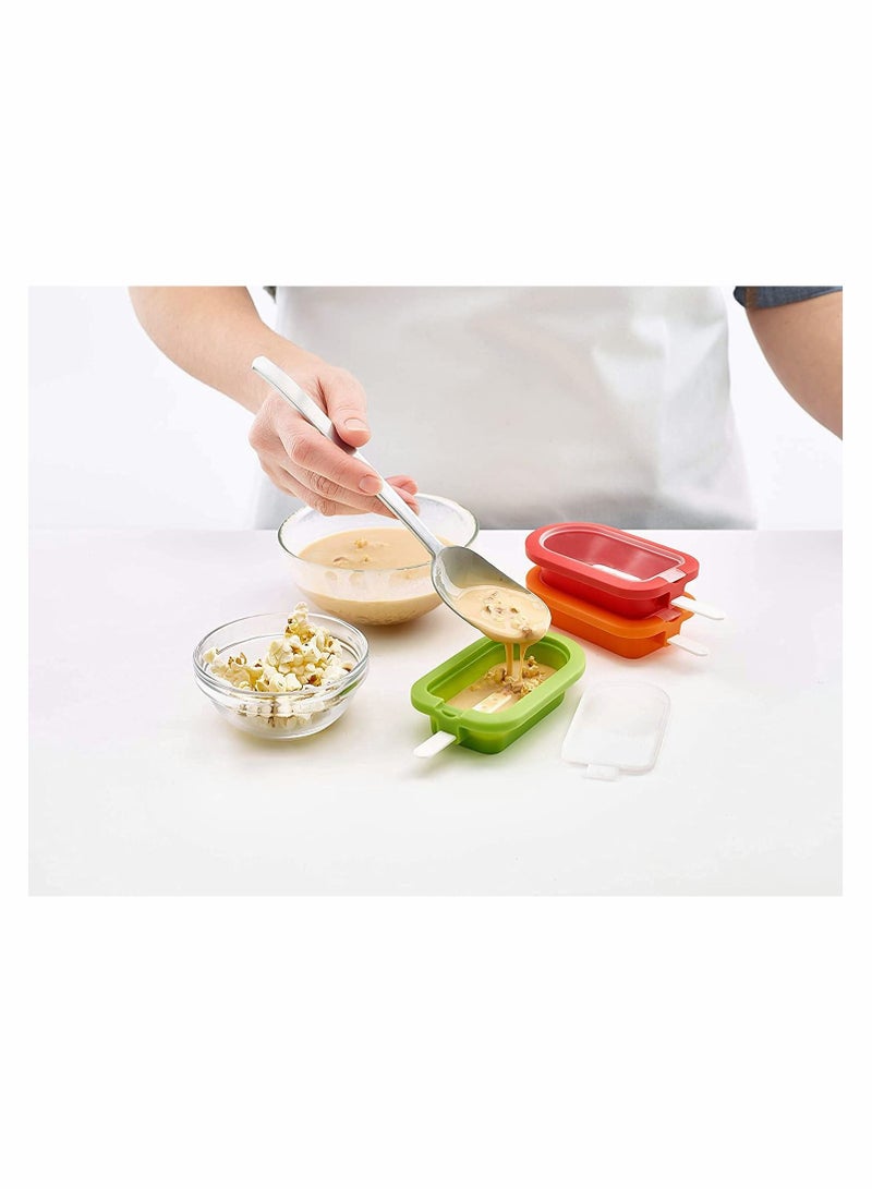 KASTWAVE Stackable 4 Pieces Popsicle Mould, One Size, Reusable Ice Pop Molds With Sticks, Easy Release & Clean for Family /Multicolour - Image 4