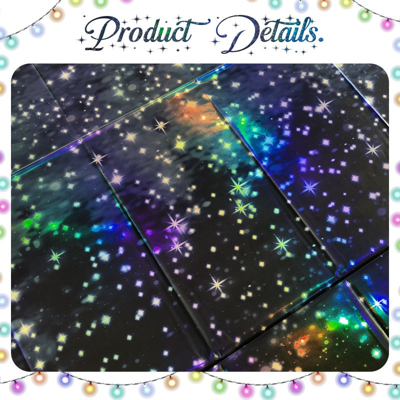 Just Shimmer 2 Pack Iridescent Galaxy Holography Tablecloth, 54'' x 108'' Color-Shifting Space Table Cover with Reflective Stars, Disposable Plastic, Waterproof & Durable for Starry Night, Birthday, Party DÃ©cor - Image 4