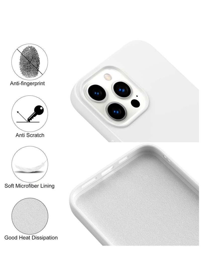 Raxoom Designed For iPhone 14 Pro, Silicone Slim Shockproof Case with Soft Scratch Resistant Microfiber Liner, [Enhanced Camera Protection] 6.1"(White) - Image 2