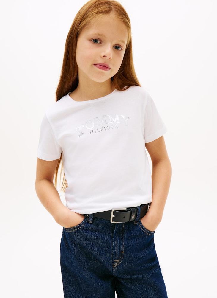 TOMMY HILFIGER Kids Foil Crew Neck T-Shirt - Image 1