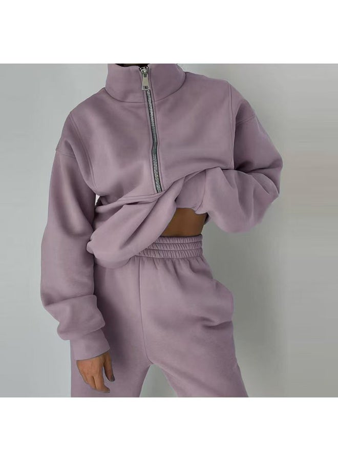 general Himosyber Women Sweatsuits Half Zip Fleece Sweatshirt and Pant 2 Piece Joggers Set Tracksuit - Image 2